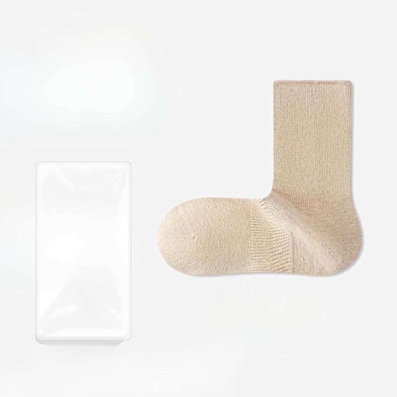 Female Autumn and Winter Pure Color 10A Antibacterial Deodorant Anti Paging Elastic Boneless Tube Stack Socks
