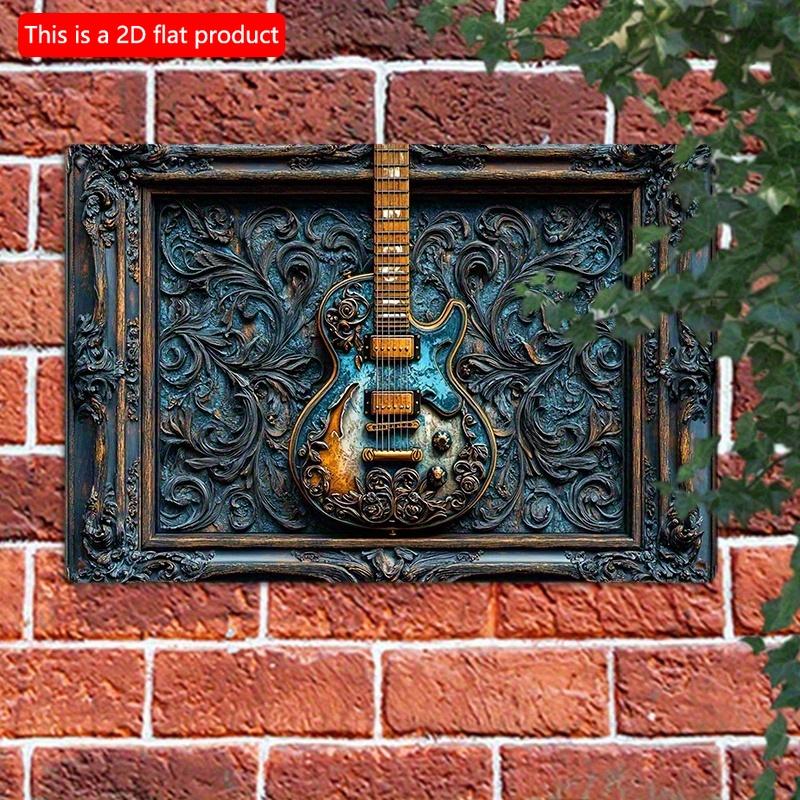 

2d Flat 30*20cm, Vintage Acoustic Guitar Wooden Wall Art Wooden Sign for Living Room and Dining Decor, Perfect for Home, Garden, Cafe, Bedroom, Bar. 30*20cm