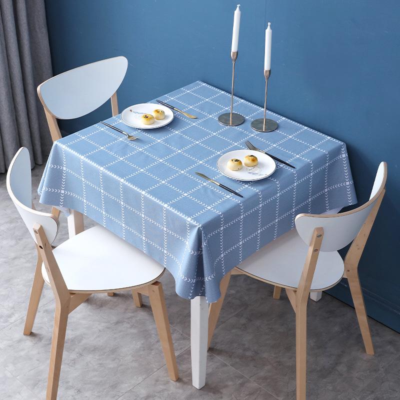 Tablecloth Fabric Waterproof And Oil-Proof Leave-In Light Luxury Square Dining Table Cloth Coffee Table Cloth Pvc Tablecloth Mat