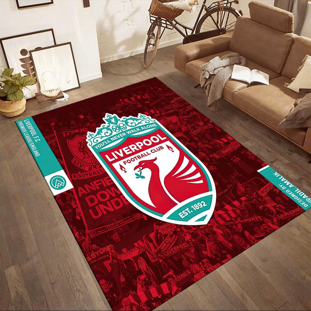 Liverpool Football Club Teppich Geeignet für Dekoration Zimmer Küche Spielzimmer Wohnzimmer Rutschfester Teppich Büro Heimdekoration