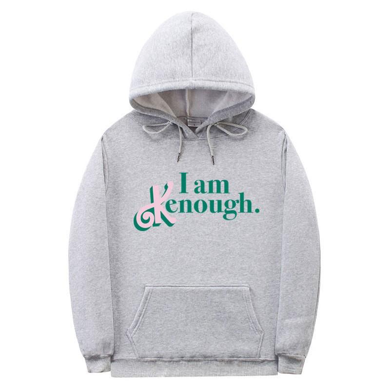 Barbie Movie Inspired I Am Kenough Printed Hoodie Men Loose Fit Casual Sport Sweatshirt Fall