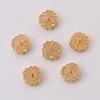 Copper Sand Gold Hollow Separated Bead Cherry Blossom Charm For DIY Jewelry Making Craft Accessories