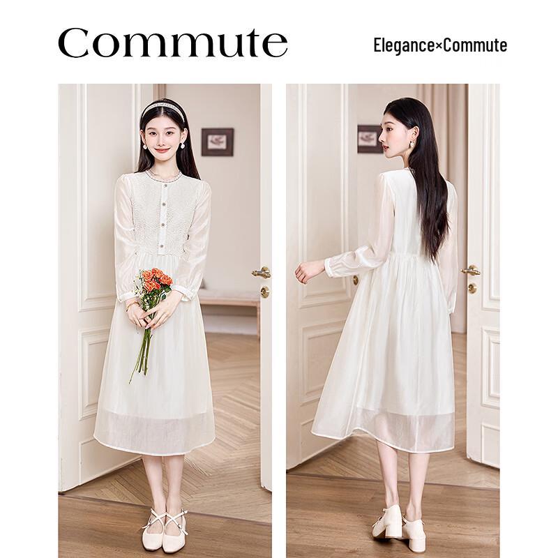 Elegant Lace Long Sleeve Mid-Length Dress