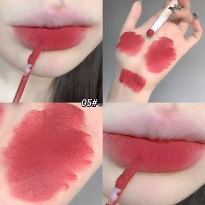 Lip Powder Cream Lip Mud Matte Matte Not Easy To Stick To the Cup Whitening Long-lasting Sponge Tip Lipstick