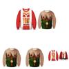 Men's Festive Santa Elf Pullover Christmas Jumper Warm Polyester Comfy Breathable