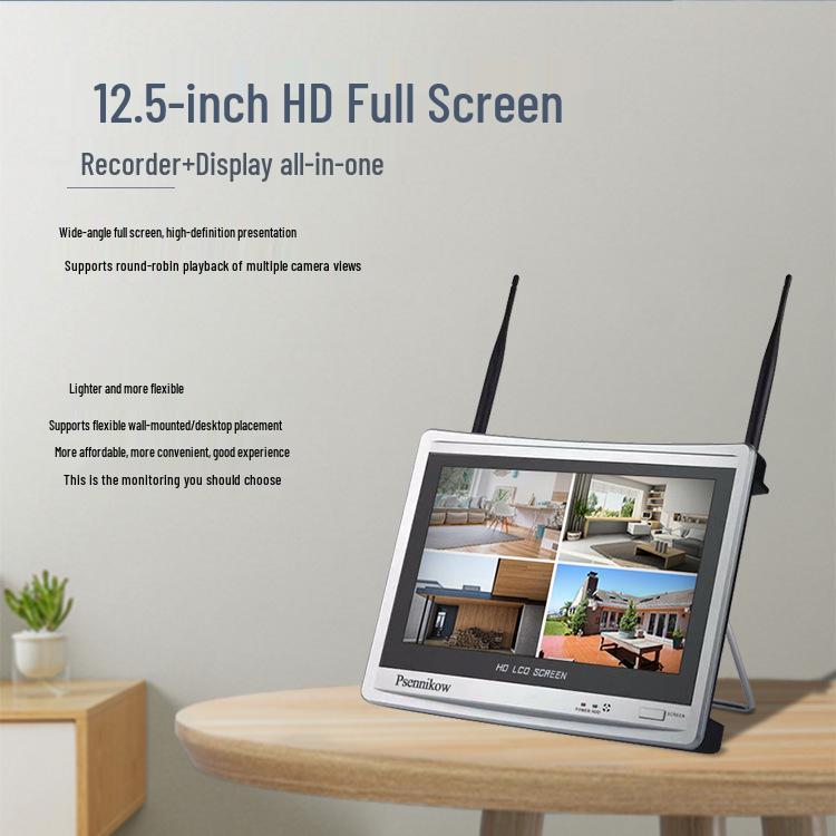 Wireless 4/8-Channel CCTV Monitoring Kit with Screen & 3MP WiFi Cameras