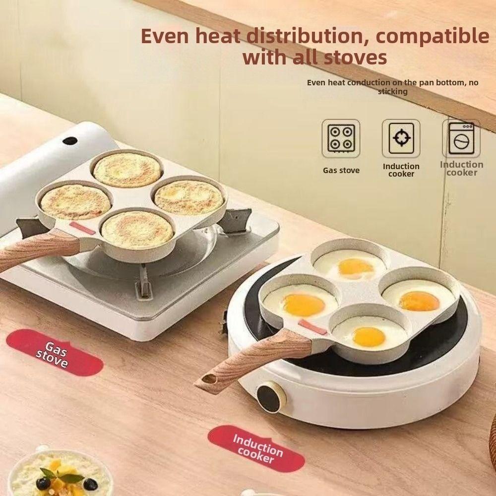 Non-stick Egg Pancake Pan Rapid Heating Fried Egg Pan Cookware Four-hole Frying Pan  Kitchen