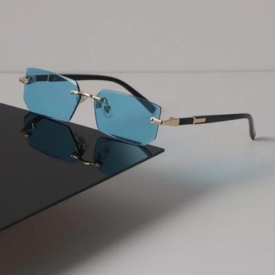 Luxury Sunglasses Women Men Square Mirror Rimless Brand Designer Black Sun Glasses Trendy Eyewear Unisex Sexy Cool