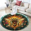 Bee Honeycomb Nature Artwork Round Area Rug Under Office Chairs Bedroom Living Room Home Decor