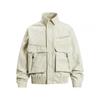Mens Vintage Utility Jacket With Multiple Pockets Loose Fit Cotton Blend Workwear Style Outerwear Fall