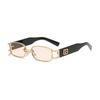 Newest Hip Hop Designer Sunglasses For Men And Women Rap Fashion Square Gold Metal Frame Luxury Woman Hiphop Glasses