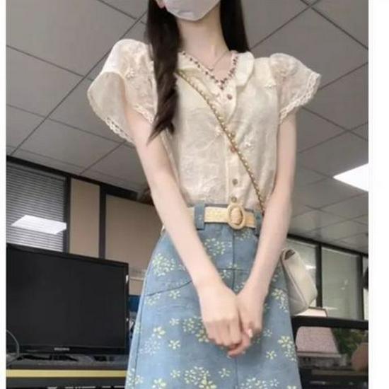 2026 Summer Elegant Lace Embroidered Two-Piece Skirt Set S (85-100 jin)