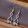High Quality 925 Sterling Silver Earrings Fashion Jewelry Elegant Woman Crystal Drop Earrings Christmas Gifts