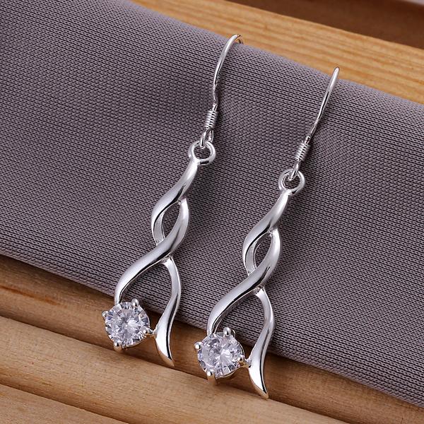 High Quality 925 Sterling Silver Earrings Fashion Jewelry Elegant Woman Crystal Drop Earrings Christmas Gifts
