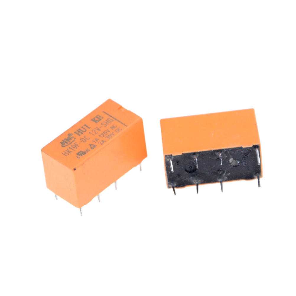 10 tk Hk19F-Dc12V-Shg alalisvoolu 12 V mähis Dpdt 8 kontaktiga PCB Realplay toiterelee
