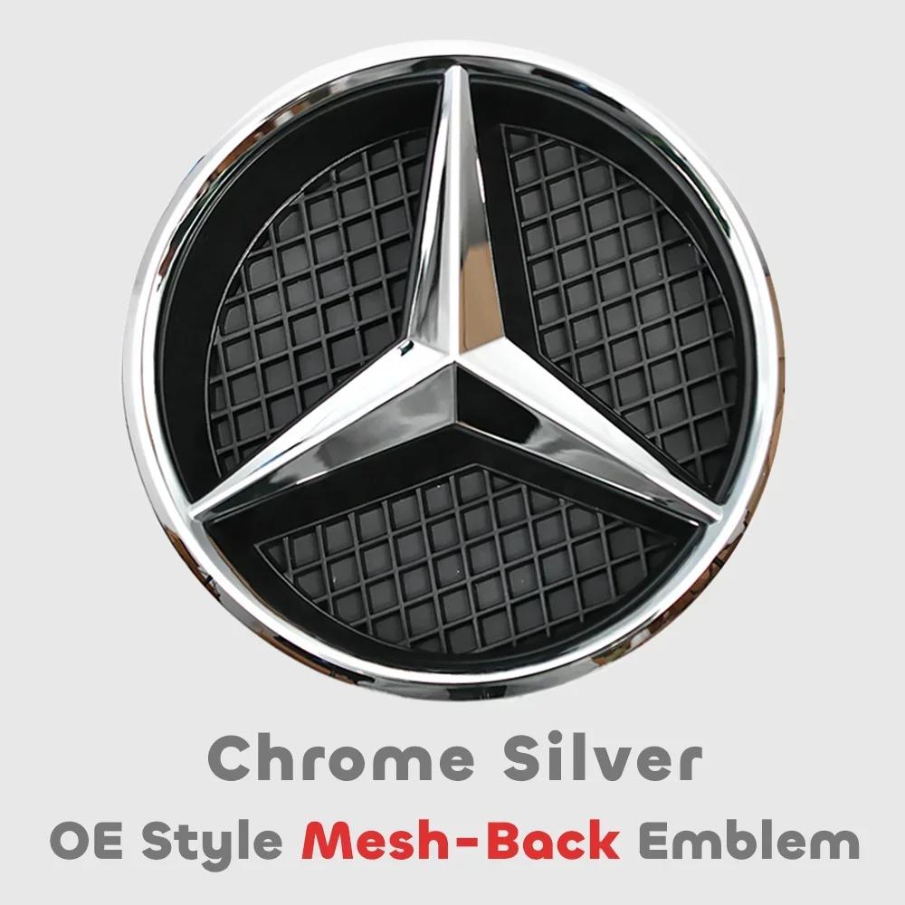 

C200 E300 2026 Hot Chrome Silver Glossy Black Star Front Grille Decorative Badge OE Style Emblem Chrome Silver For Mercedes Benz