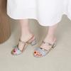 Fashion Block Heel Sandals and Slippers for Women In Summer 2025 New Fashionable and Versatile High-heeled Two-wear Sandals