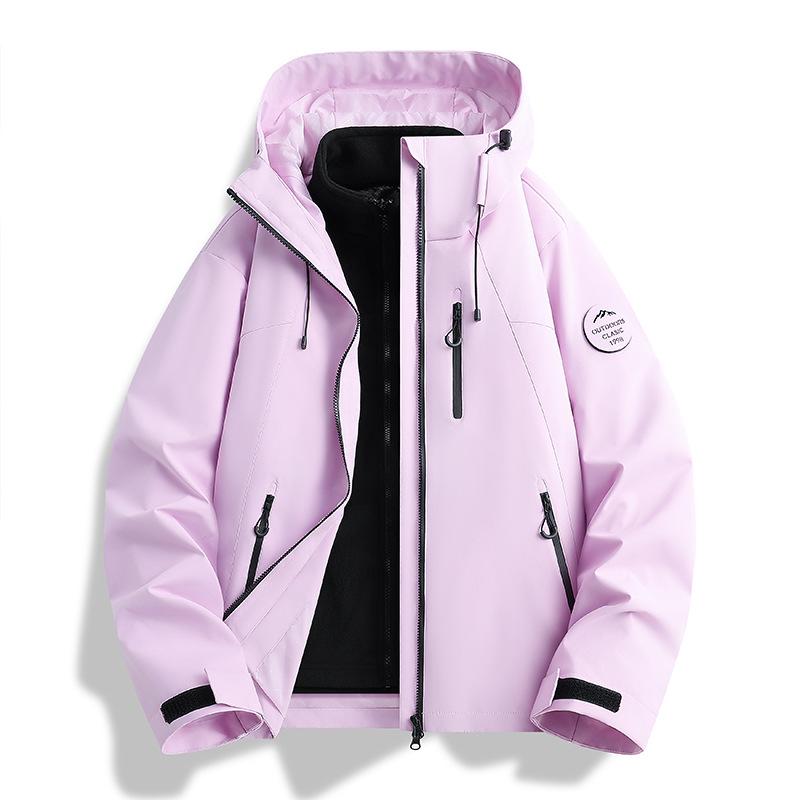 Unisex Outdoor 3-in-1 Jacket: Windproof, Waterproof, High-End Outerwear with Detachable Set and Custom Logo Printing
