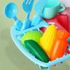 Mini Toddler Playhouse Dishwasher Set Electric Water Circulation 18Pcs Accessories Simulated Faucet Rotating Heat-Resistant Quick-Drying Basket Role