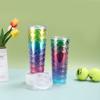 Water Bottle Creative Large Capacity Double Layer Plastic Cup Colorful Gradual Change Fish Scale Cup Office Household Cup Portable