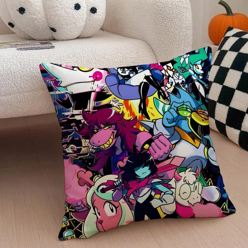 

Quirky Indie American Game DDeltarunne Cushion Cover Throw Pillow Cover Hidden Button Durable Polyester Chair Cushion 30X30cm