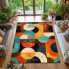 Mid Century Boho Rug Retro Geometric Pattern Area Rug Anti-slip Carpet for Home Living Room Bedroom Decor Sofa Table Large Rugs