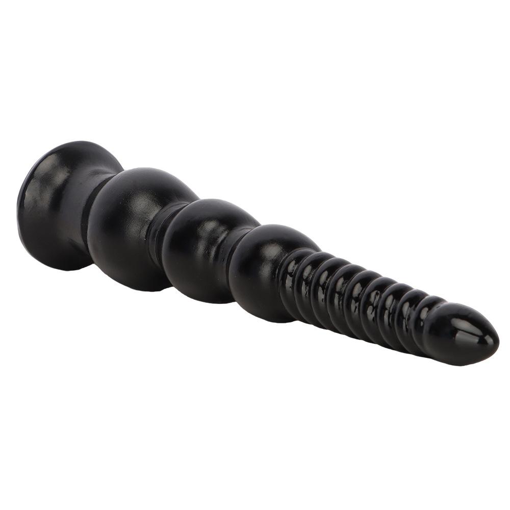 34cm Black PVC Dildo Butt Plug Masturbator Anal Dilator Strap on Cock Realistic Penis Sex Toy