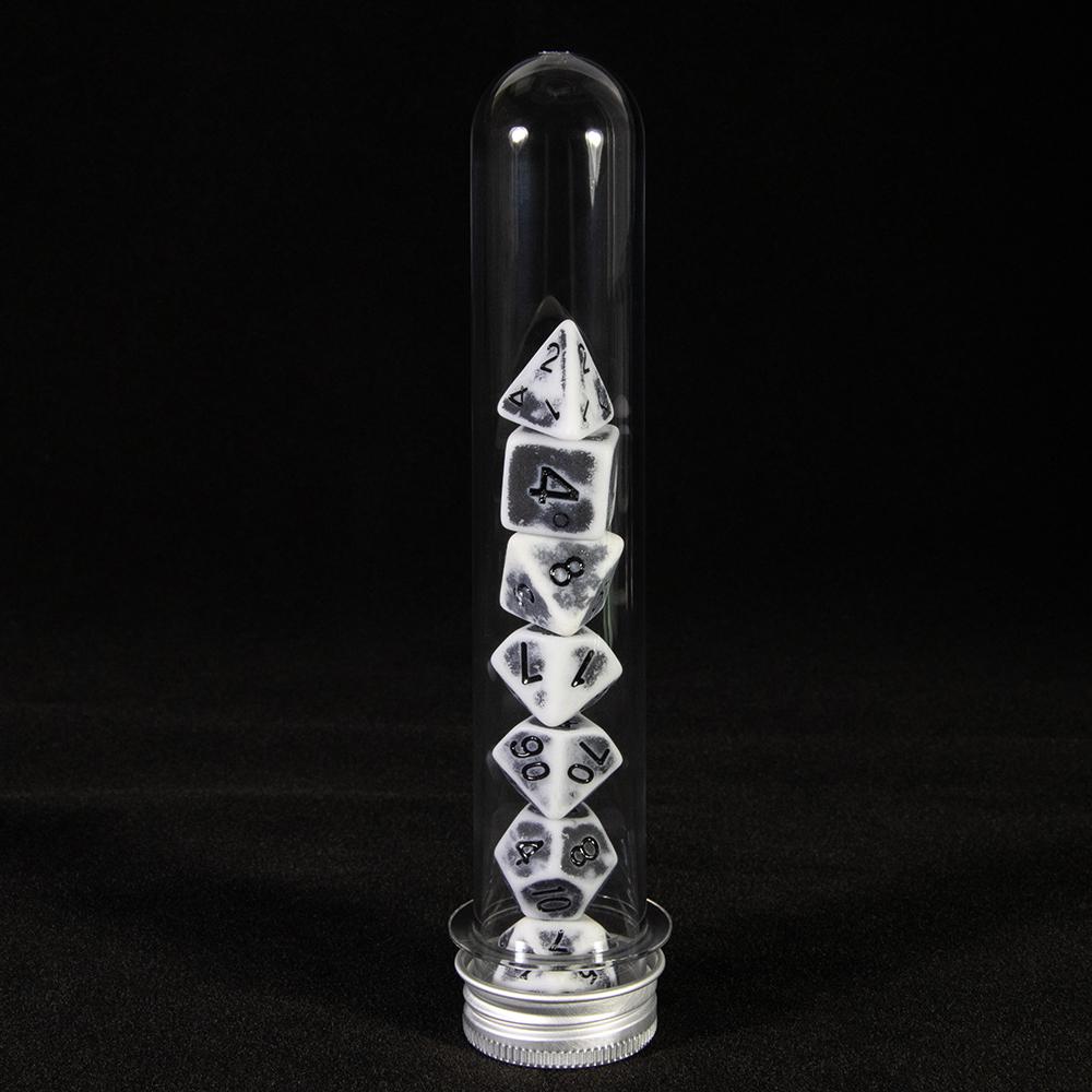 

7 шт. Многогранные кости Непрозрачные многогранные игровые кости с тубусом для РПГ DND D20 D12 D10 D8 D6 D4 Настольная игра