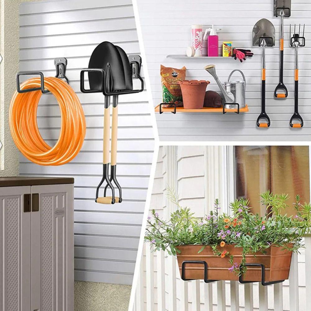 Rust-proof Water Hose Storage Rack Iron Metal Garage Wall Hooks Tool Organization