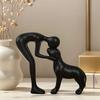 1Pc Resin Cute Puppy And Owner Craft Figurine Desktop Ornament Statue Model Indoor Home Office Decoration Pet Sculpture For Gift