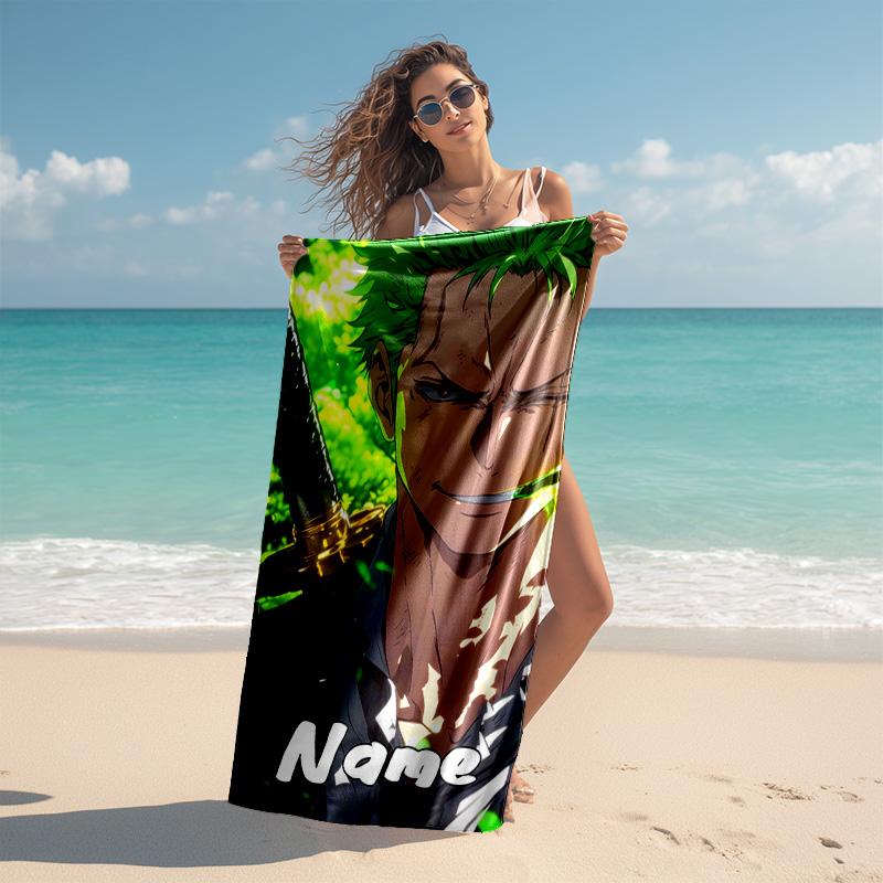Personalized Customized Proof Beach Towel with Zoro the Pirate King Pattern - Soft, Absorbent,quick-drying,perfect Swimming,camping&bathing