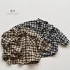 Kids Plaid Long Sleeve Loose Mid Length Collar Shirt Casual Outerwear For Boys And Girls
