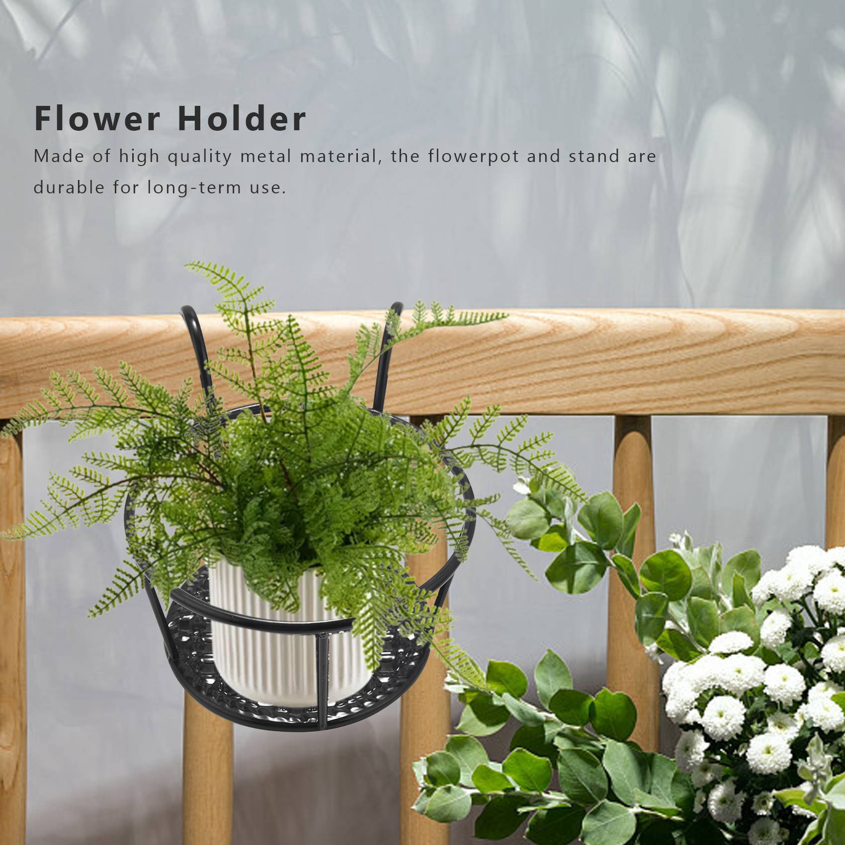 

Good-4X Metal Flower Holder Shelf Stand Hanging Pots Basket Plant Garden Wall Storage чорний