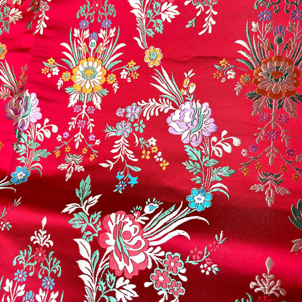 Begonia Floral Brocade Jacquard Damask Fabric DIY Sewing for Kids Clothes Kimono Chinese Robe Home Decor Pillowcase Accessories