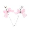 1Pairs Lace Butterfly Knot Bell Nipple Clamps Adult Toy With Chain Sexy Teasing Accessory Polyester Fabric Cute Girl Style