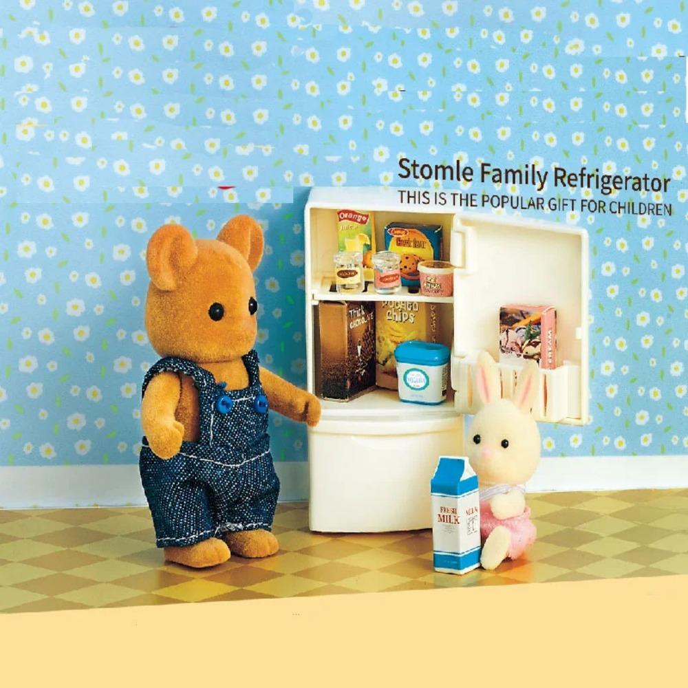 Dollhouse Furniture Set Doll house Bathroom/Kitchen/Fridge/Washing Machine Laundry Kids Doll House Miniature Pretend Play Toys
