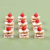 Resin Simulation Multi-layer Strawberry Cream Cake Keychain Hanging Earring Pendant DIY Accessories Wholesale