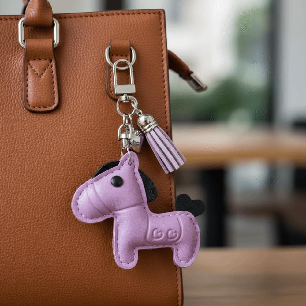 Heart Pu Leather Horse Key Chain Cartoon Chinese New Year Gift  Year of The Horse