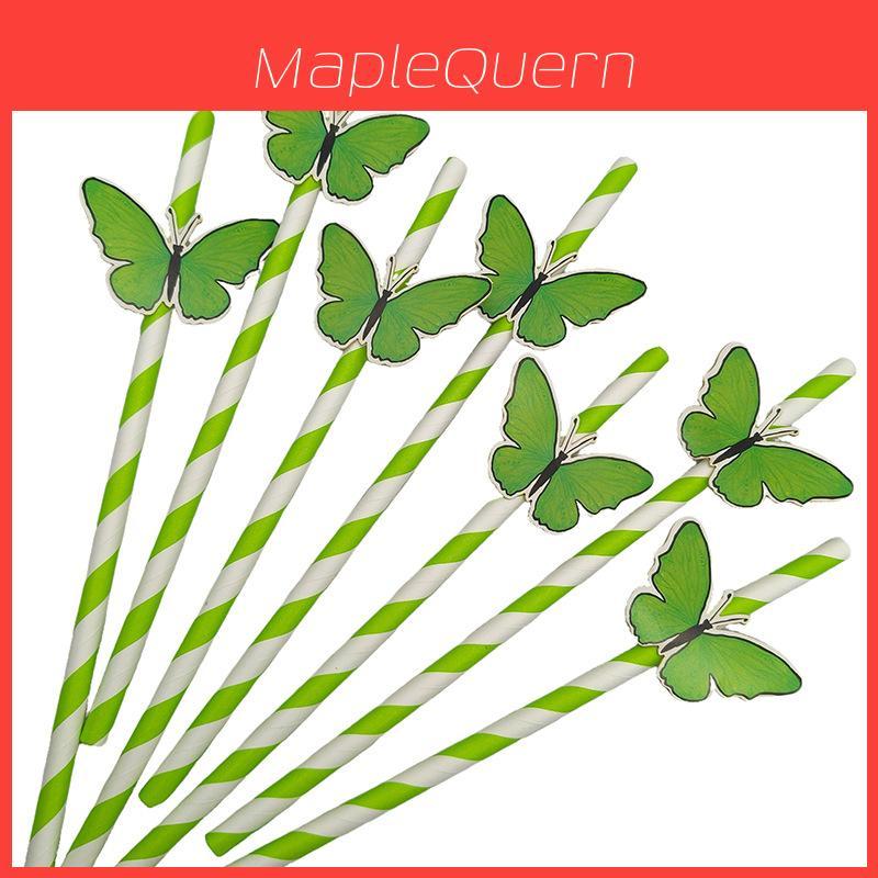 Butterfly Card Disposable Ecofriendly Paper Drinking Straw For Party Decor And Cocktails