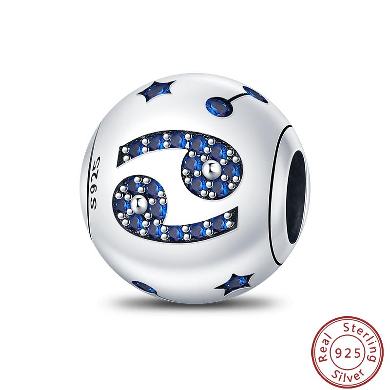 Lucky Copper Craft Birthday Zodiac Series Colorful Shining Zircon Lucky Beads Charms 3Mm Diy Exquisite Jewelry Making