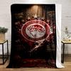 Olympiacos FC Greek Football Club Crest Stars Lion Soccer Fleece Blanket for Cozy Home Living Room