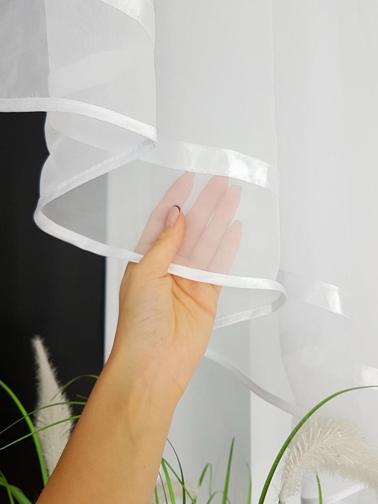 Curtain with openwork panel, white, 200cm