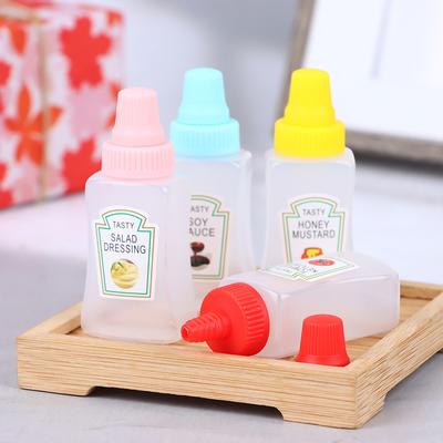 4Pcs/Set Mini Tempero Molho Garrafa Portátil Tomate Ketchup Garrafa Molho Salada Recipiente Pote Para Bento Lunch Box