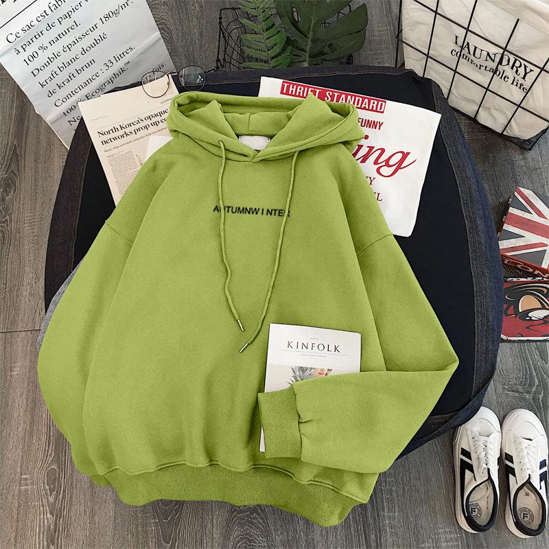 Autumn and Winter Fleece Thickened Sweater Schoolgirl Loose Versatile Trendy Long-sleeved Top Casual Hooded Jacket