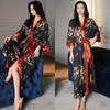 Yao Ting Women's Plus Size Satin Chiffon Pajamas - Summer Ice Silk Luxury Sleepwear & Bathrobe Set