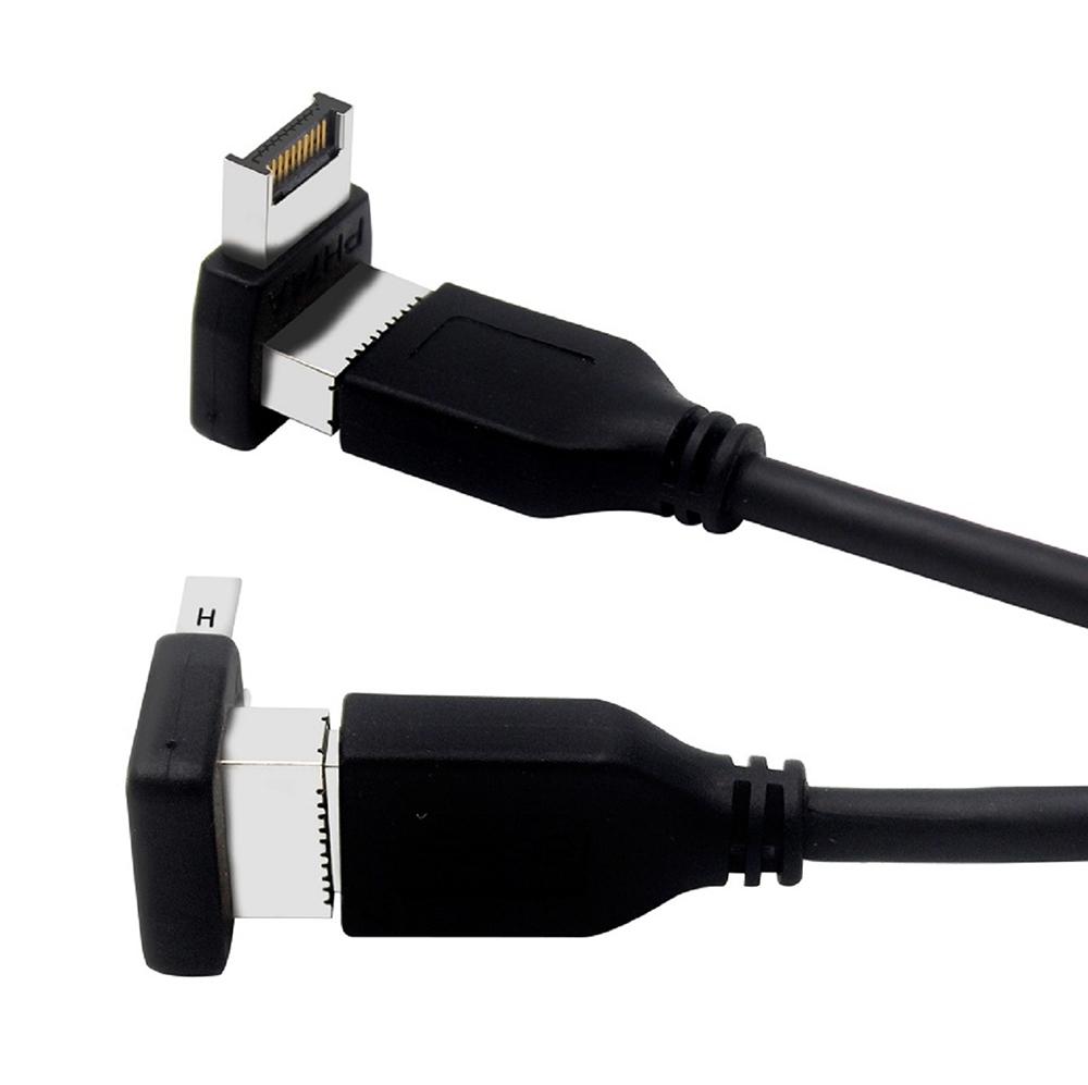 USB3.1 Type E Connector 90 Degree Angled Elbow Type C Converter Cable Splitter for Computer Mainboard Front Panel USB Adapter