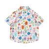 Summer vacation seaside blue shirt for men and women, trendy loose-fitting plus-size Hawaiian short-sleeve shirt