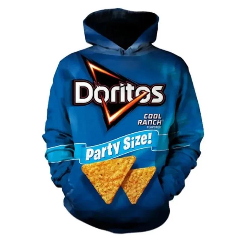 Φθινοπωρινό Φούτερ Παιδικό Doritos Snack Ανδρικό Αστείο Γραφικό Πουλόβερ Ενηλίκων Καθημερινά Ρούχα με Κουκούλα Μόδα για Αγόρια Κορίτσια Επάνω Παλτό
