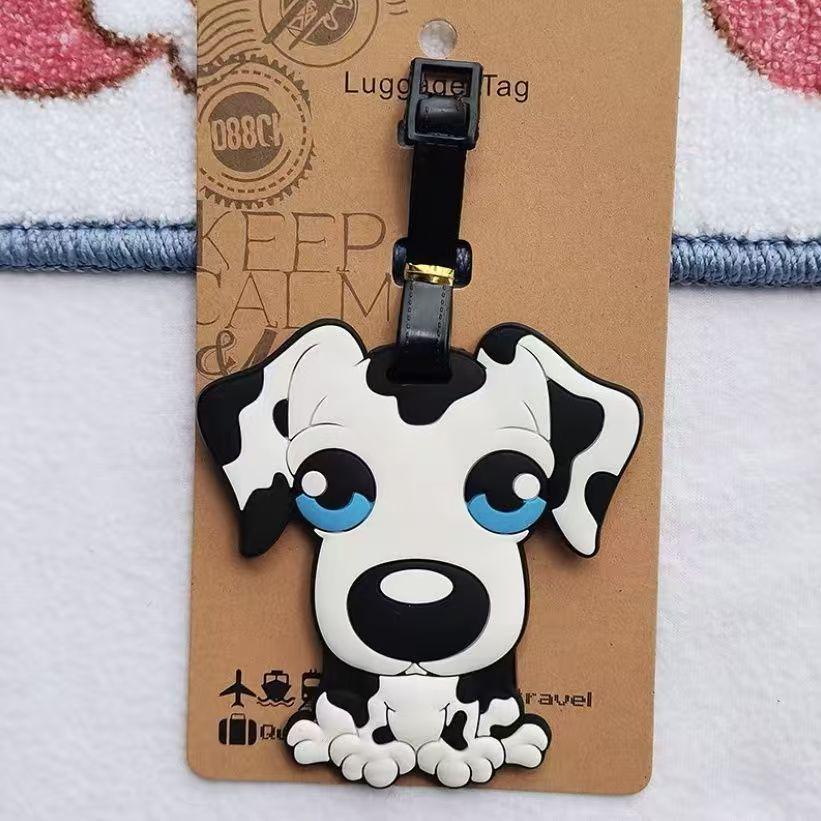 Etichetă moale din cauciuc pentru bagaje, cu desene animate: Bichon Maltez, Golden Retriever și Corgi