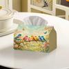 2D Flat, 2D Flat, 1pc 2D Flat-printed Floral and Bird-themed Tissue Box In a Fresh Style, Suitable for Living Rooms, Bedrooms, Studies, and Dining Roo